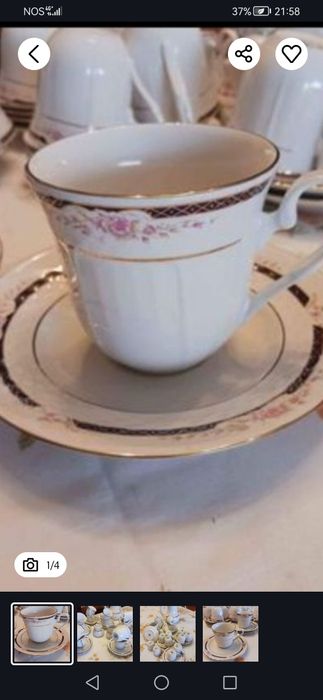 chávenas café coleção+Serviço de chá e de café ERICA pintada á mão