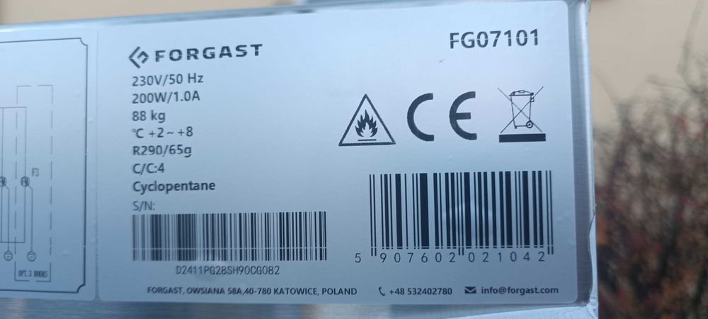 Szyba ,witryna do stołu chłodniczego fagor