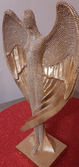 Anioł Opiekun  Statuetka Glamour zlotobrokatowy