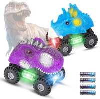 Samochodziki w kształcie dinozaurów świecące