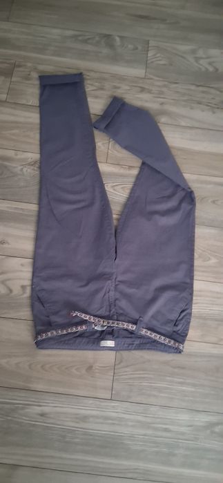 ESPRIT zestaw 42 /XL szare chinosy z paskiem bawełna + bluzeczka róż