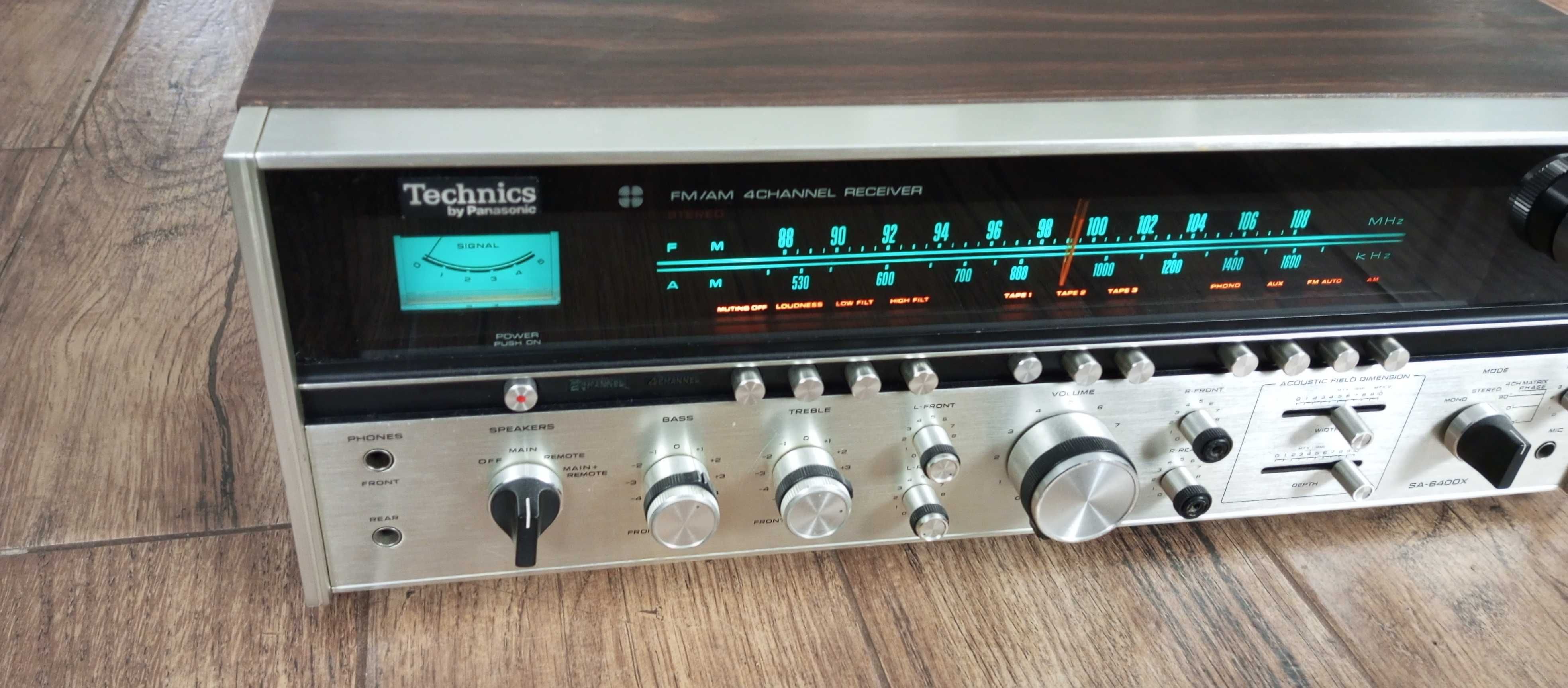 Technics by Panasonic SA 6400x 4ch, amplituner + joystick sterujący