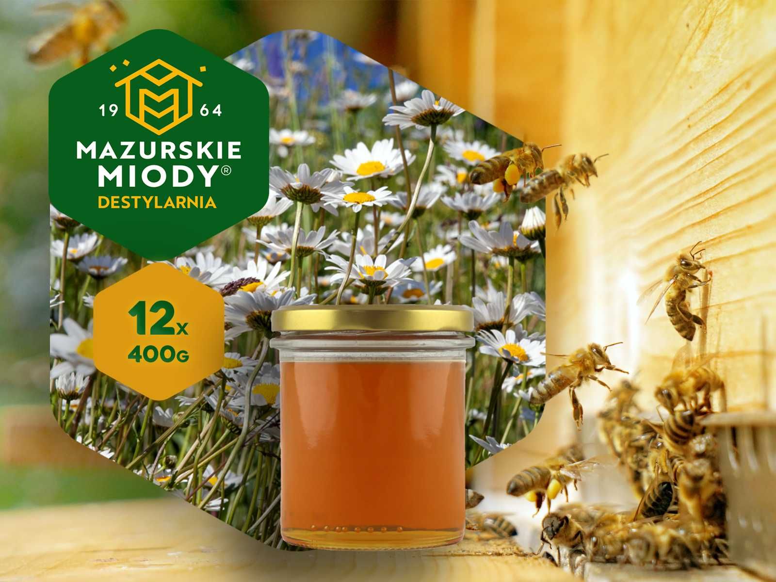 MIÓD WIELOKWIATOWY - 12 słoików 400 g | Hurt Mazurskie Miody