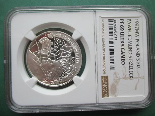 Srebrna moneta 10 zł z 1997 r. Strzelecki w Gradingu NGC.ORYGINAŁ !