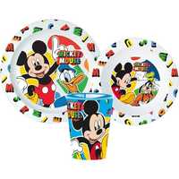 Zestaw Obiadowy Myszka Miki Mickey Mouse 3W1 Zestaw Naczyń