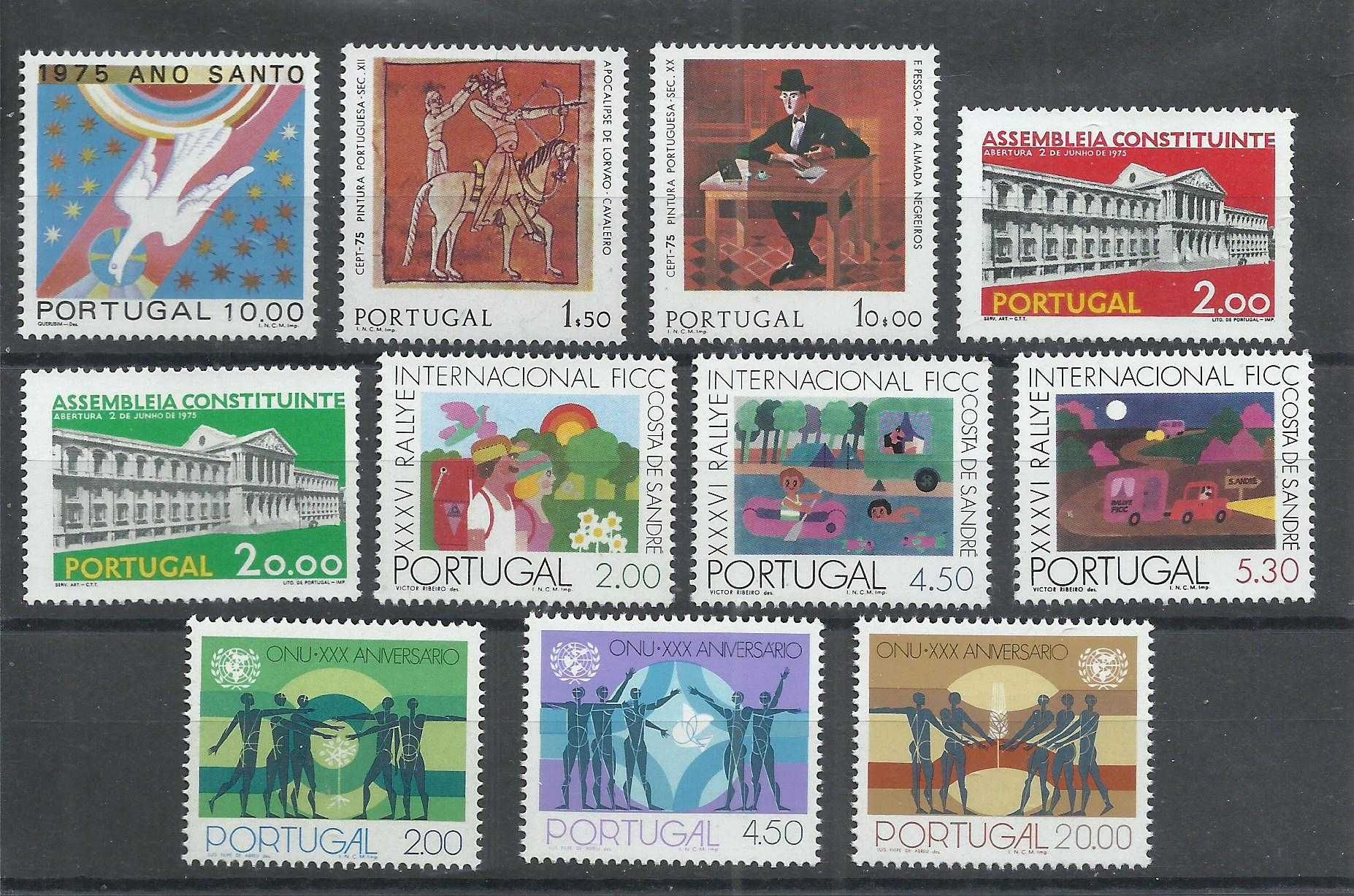 Selos portugueses – Ano completo de 1975, 33 selos como novos