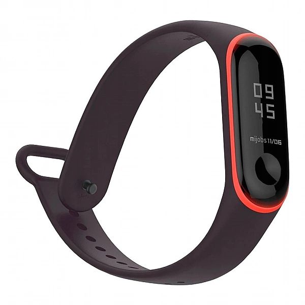 Sportowy pasek Smooth do Xiaomi Mi Band 3 / 4 czarno-czerwony