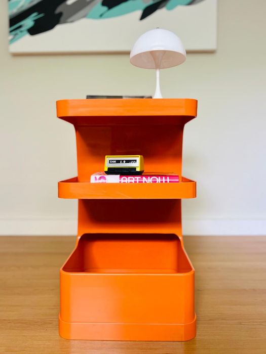 Móvel de apoio em laranja Prisunic - vintage