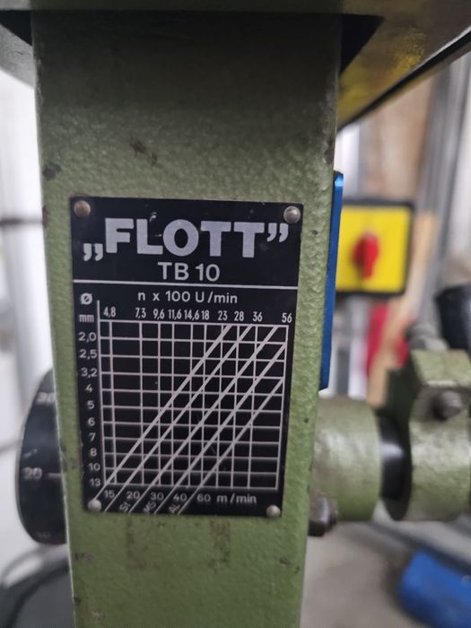 Wiertarka stołowa Flott TB10 uchwyt samozaciskowy Rohm