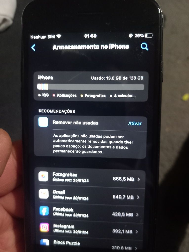 Iphone 7 128gb de memória usado