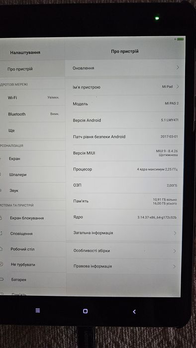 Планшет Xiaomi 2 на запчастини або під ремонт