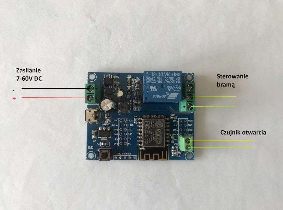 Sterownik bramowy Supla DC 7-60V z akcesoriami