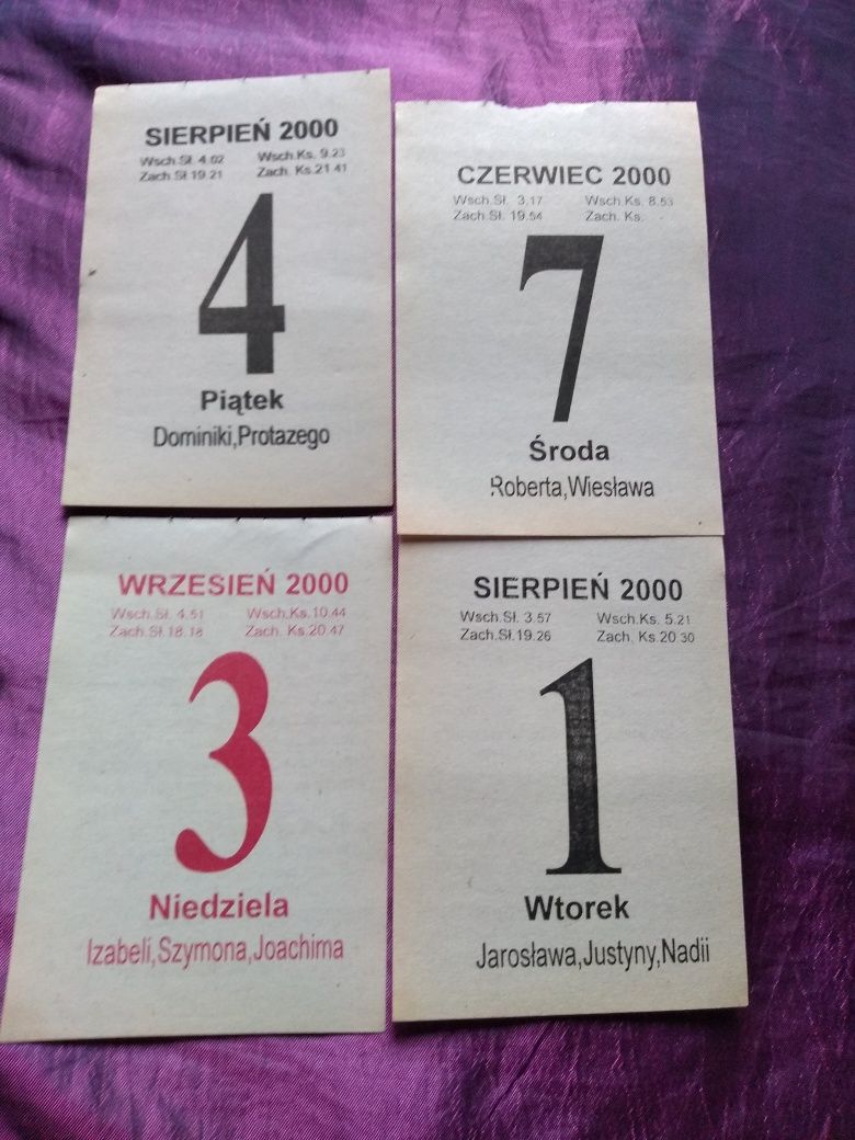 Kartka z kalendarza rok 2000