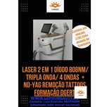 Laser diodo 4 ondas depilação + NdYag Remoção tatuagens+Curso+Garantia