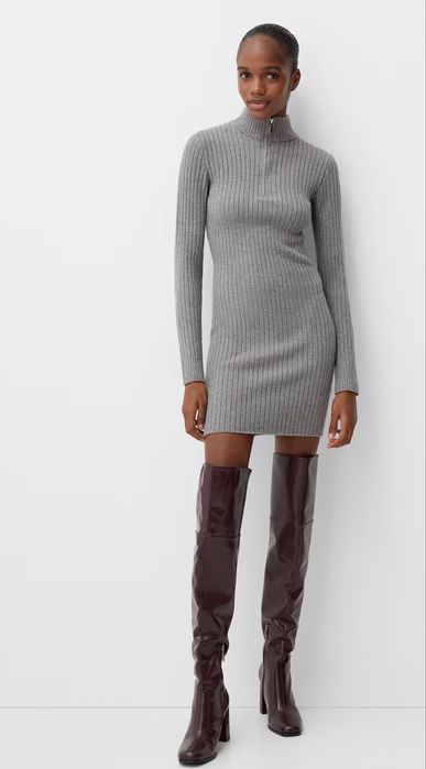 Сукня- светр в рубчик