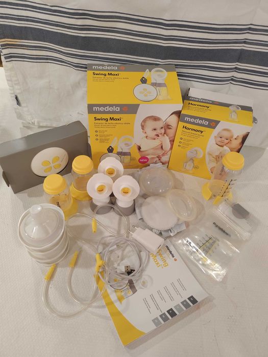 Bomba de extração de leite Medela swing Maxi + bomba manual Harmony