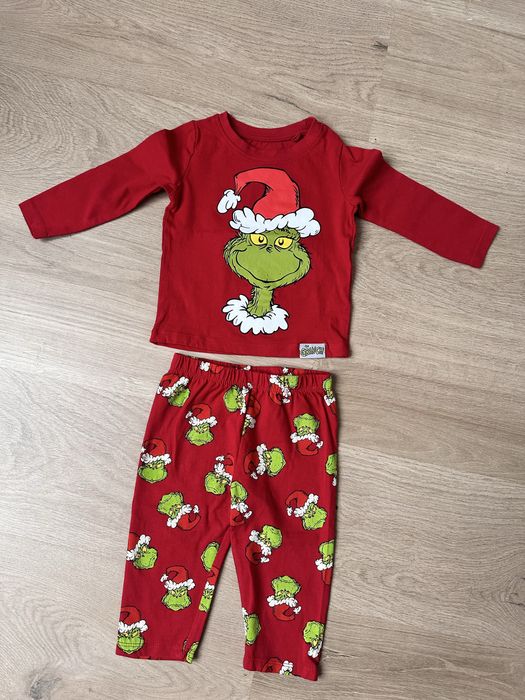 Komplet bluzka spodenki piżama niemowlęca 74 Grinch Sinsay