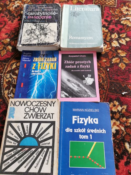 Książki różne prl fizyka starożytność literatura chów zwierząt