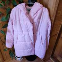Куртка балонова, пуховик рожева, практична на синтепоні