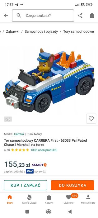 Tor samochodowy CARRERA First - 63033 Psi Patrol Chase i Marshall