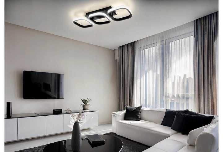 NOWA Lampa Sufitowa Led Czarna Plafon Do Salonu Wisząca Do sypialni