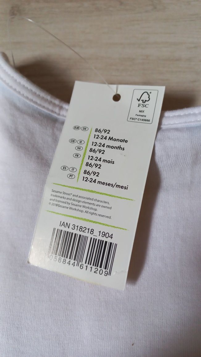 Lupilu Koszulka Ulica Sezamkowa 86 92 NOWA t-shirt krótki rękaw