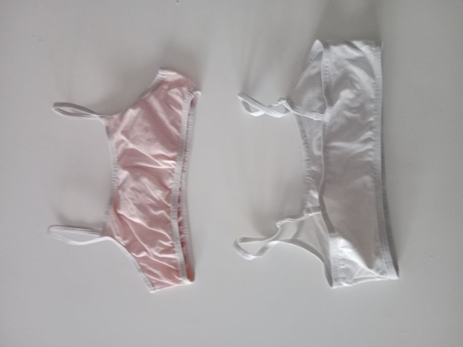 Różowy biały stanik sportowy H&M 158-164 cm