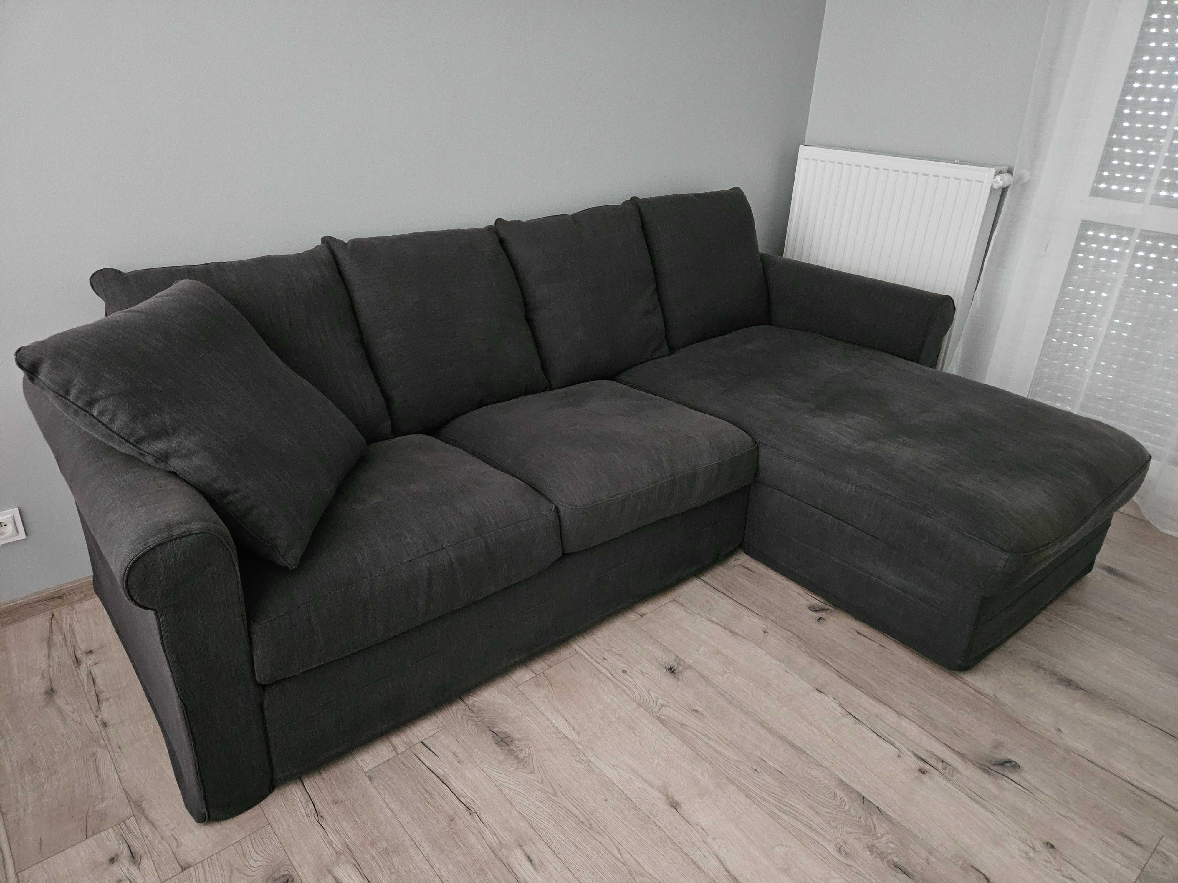 SOFA GRÖNLID z szezlongiem, Ljungen średnioszary