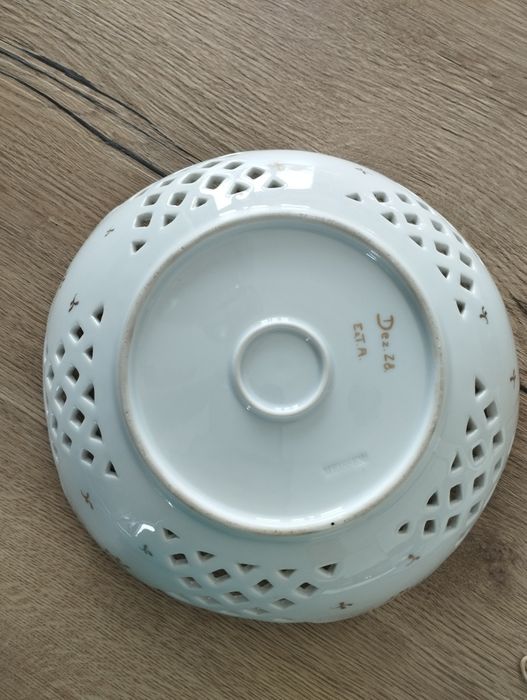 Piękna ażurowa stara patera Miśnia Meissen