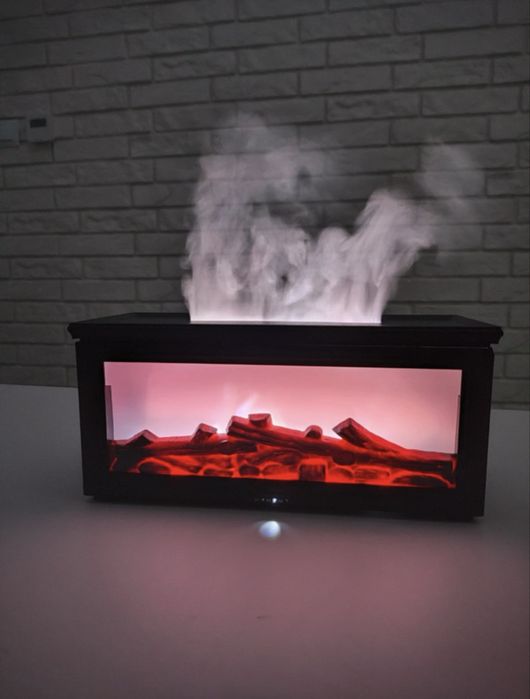 Nawilżacz powietrza kominek led dyfuzor aromaterapia zestaw pilot