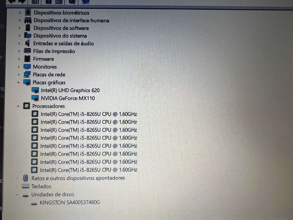 Portátil Asus F512F Core i5 8th, 20Gb Ram, disco SSD, Windows 11