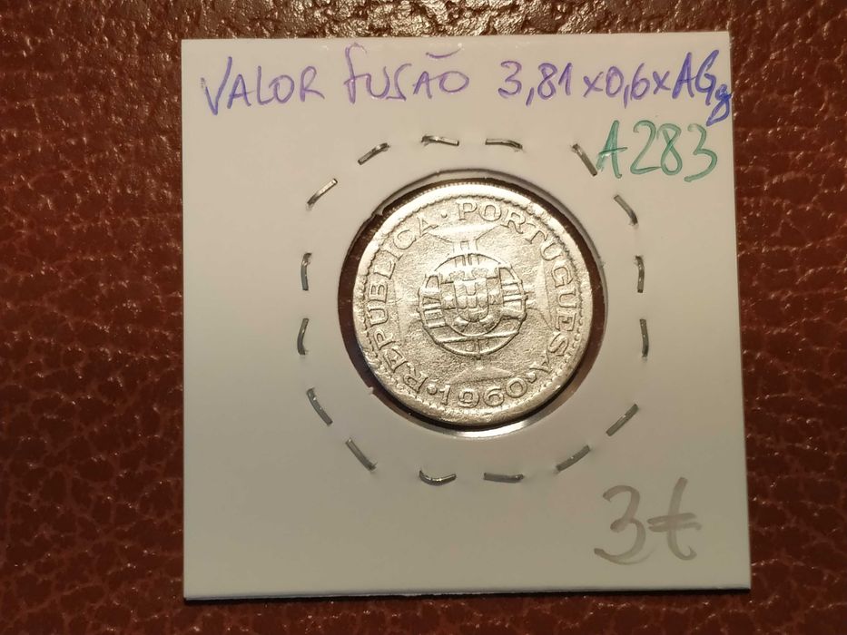 A283 moeda em prata de 5 escudos de 1960 - Moçambique (Ultramar)