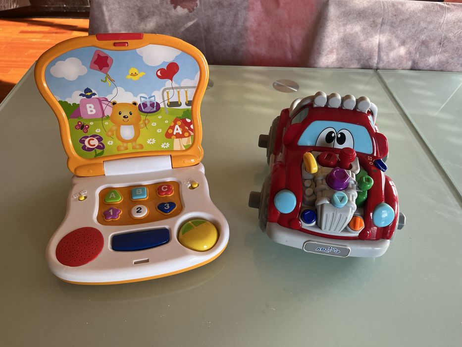 Lote conjunto 2 brinquedos interativos - Carro chicco computador zoko