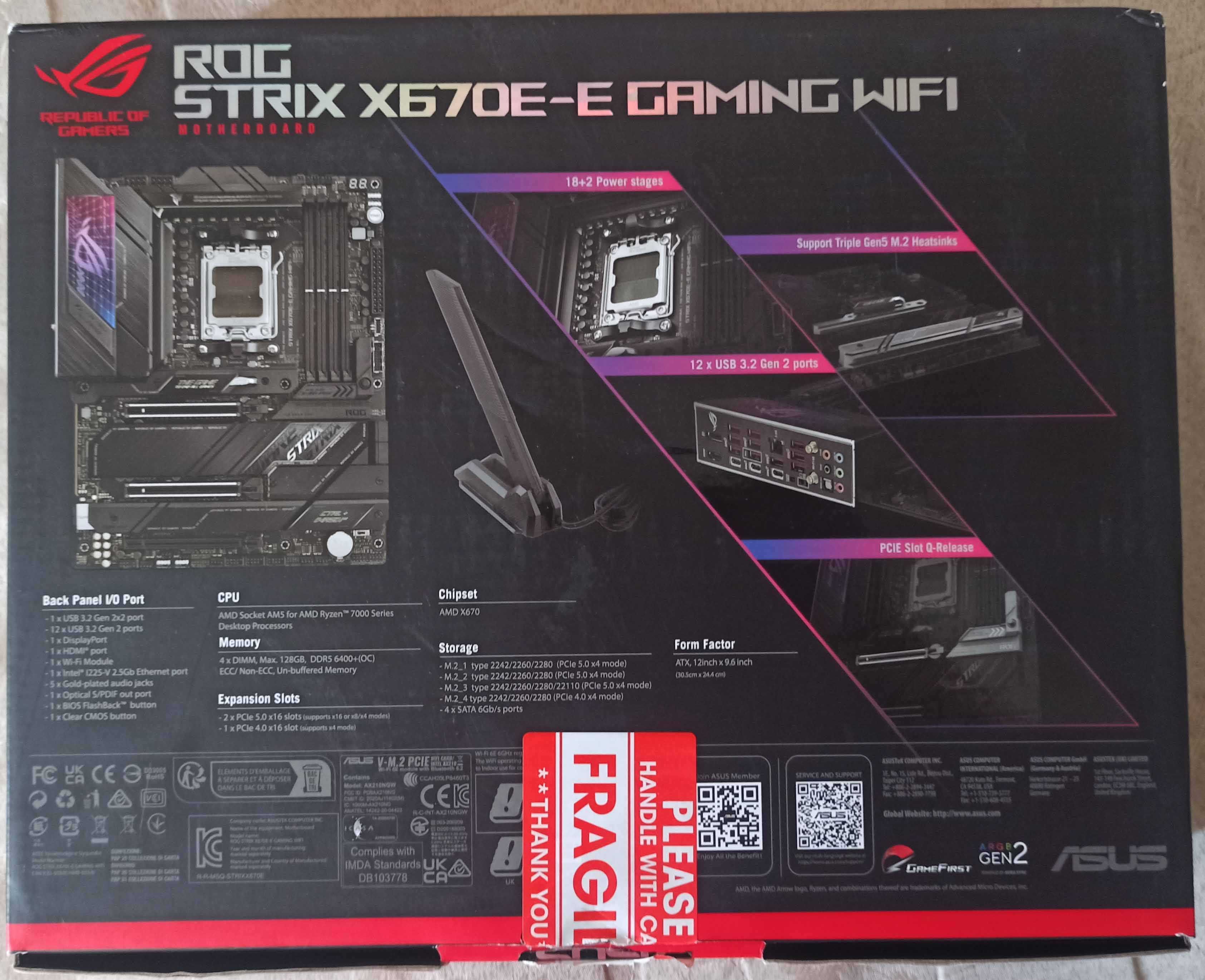 Материнська плата Asus ROG STRIX X670E-E Gaming Wi-Fi (sAM5, AMD)