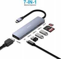Hub USB C Benfei 7w1 Koncentrator HDMI USB C SD