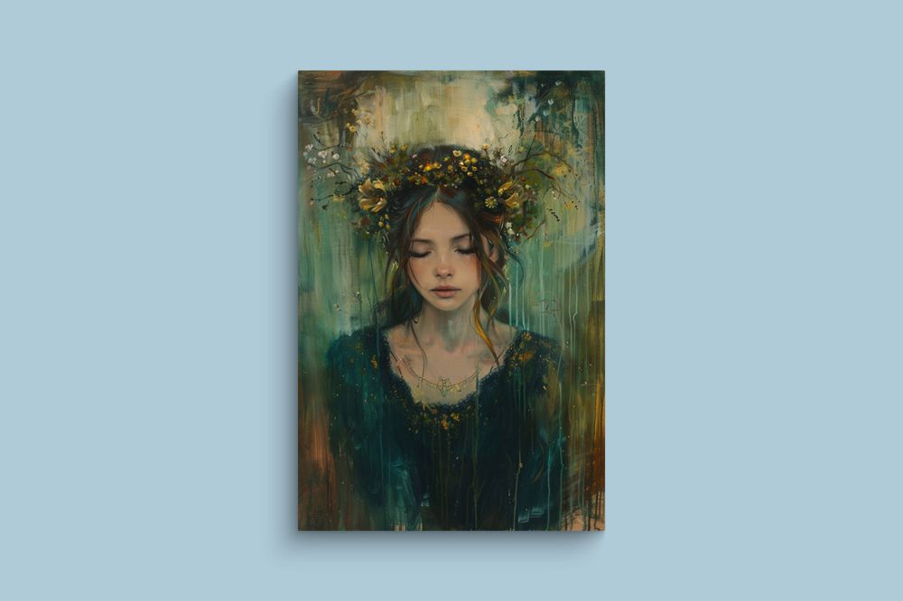 Obraz na płótnie Abstrakcyjny Portret Mistyczny 50x70 cm