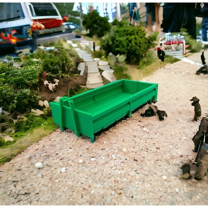 Kontener Otwarty Zielony – Skala 1:43 Diorama