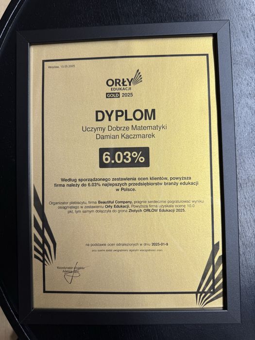 Korepetycje z matematyki Damian - Uczymy Dobrze Matematyki