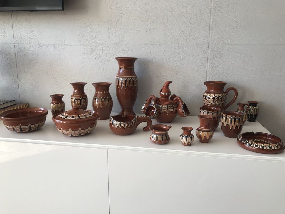 Duży zestaw kamionki, ceramiki bułgarskiej z czasu PRL