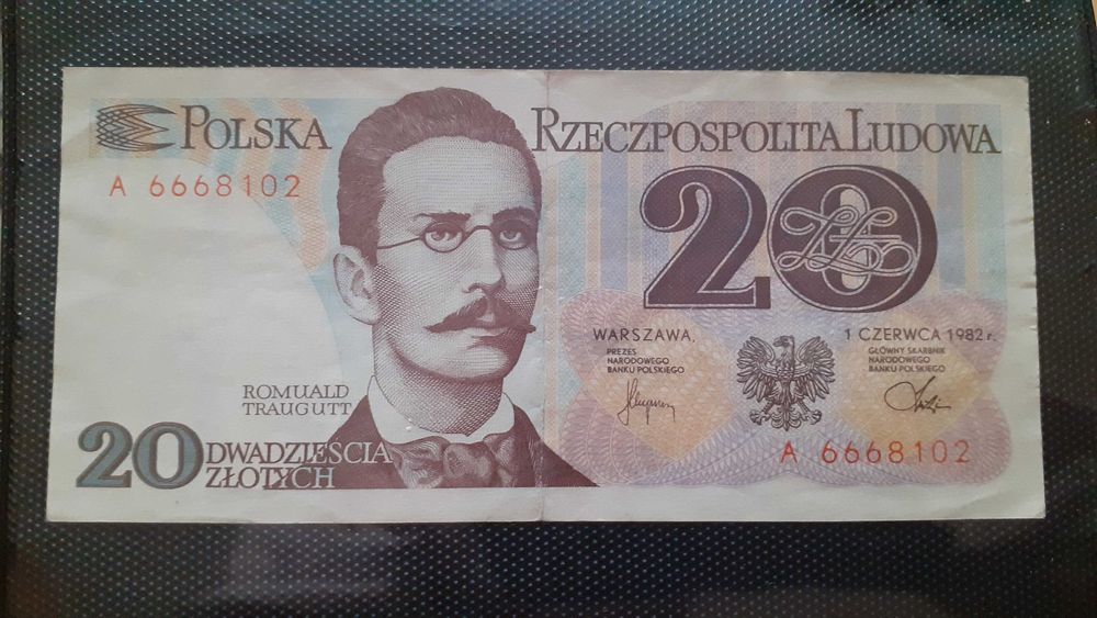 Banknot 20zl 1982r Seria A
