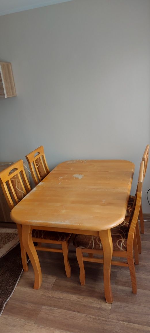 Stół olcha 210x90 i 6 krzeseł