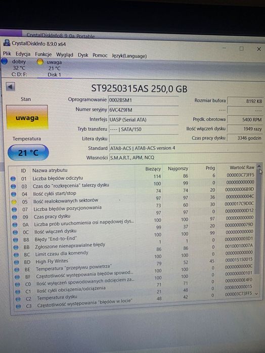 3 dyski HDD 2.5. TOSHIBA i SeaGate