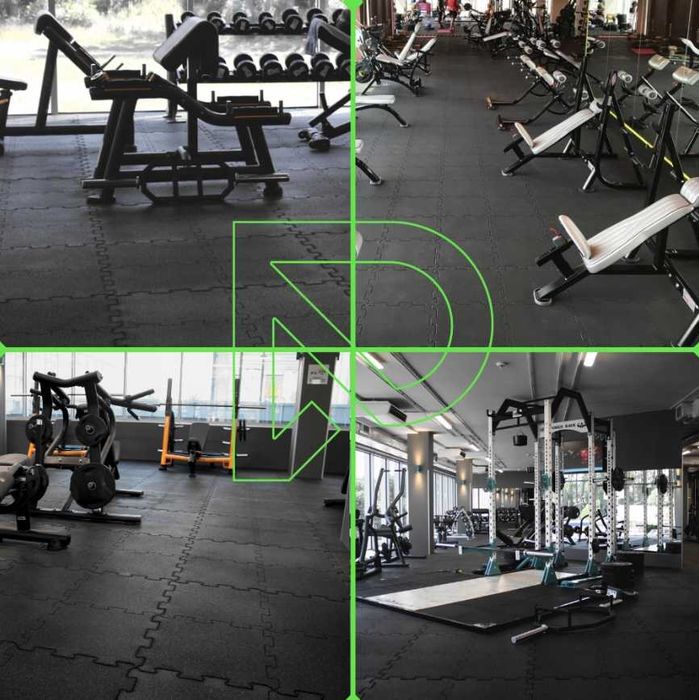 PUZZLE do siłowni 20 mm CZARNA MATA pod SPRZĘT 102x102cm 2 sztuki