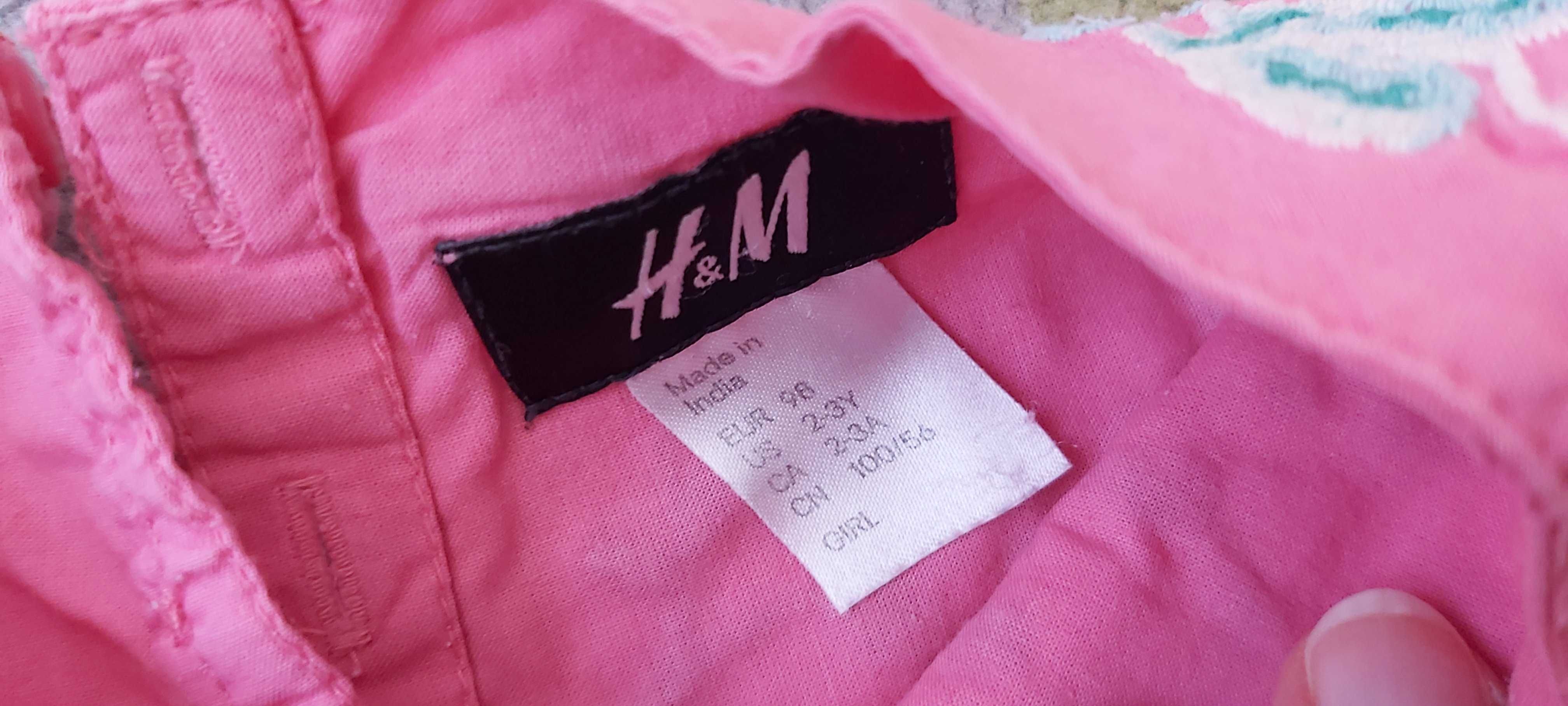 Tunika różowa z haftem w kwiaty r.98 H&M jak nowa