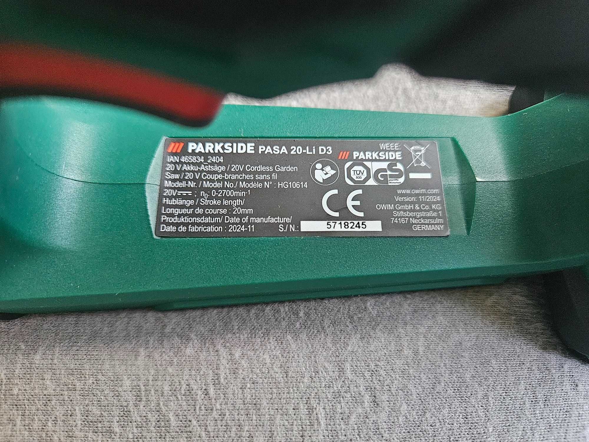 Parkside akumulatorowa piła do gałęzi PASA 20Li d3