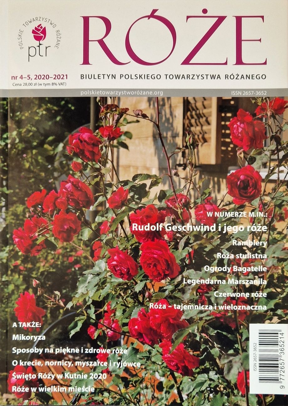 Róże nr 4-5, 2020 i 2021 Biuletyn Polskiego Towarzystwa Różanego