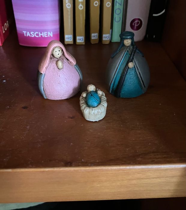 Presépio pequeno gesso pintado Novo