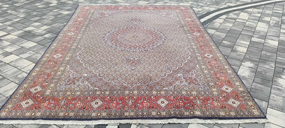 Moud perski dywan wełniany tkany ręcznie 348 x 240 xm wełna piękny