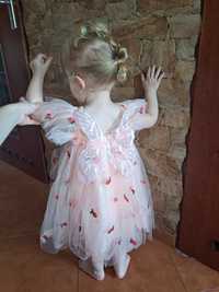 Sukienka na dziewczynkę motyl truskawka