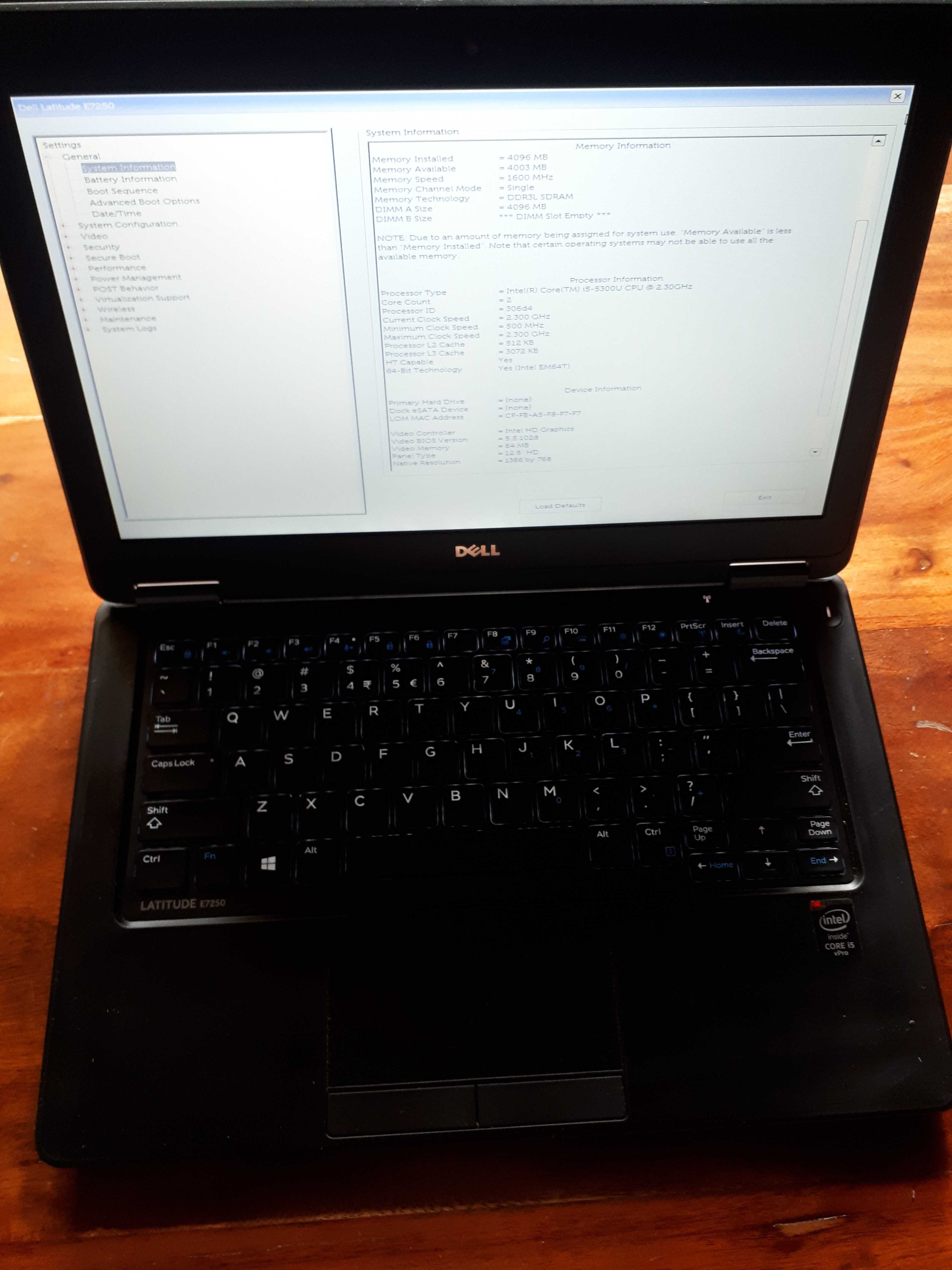 Dell Latitude E7250 i5/4GB RAM